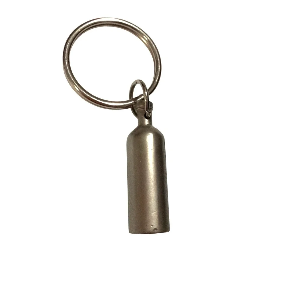 Absolut Vodka Keychain Silver Metal Bottle CharmFranklin Mint  Vintage Barware